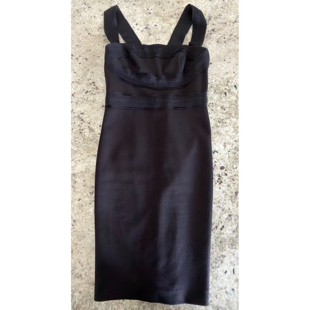 Robert‎ Rodriguez Black Sheath Dress Size 4 Pleated Bodice